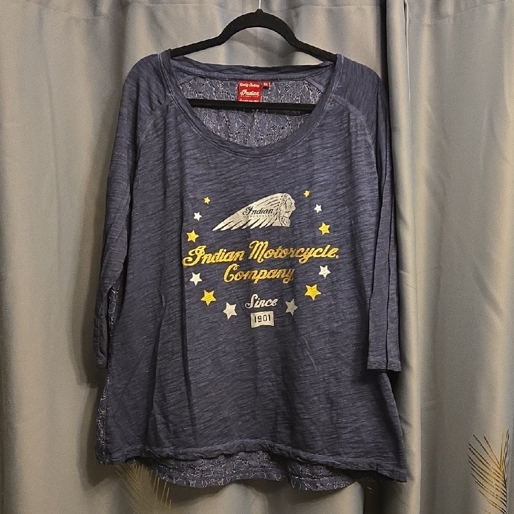 Indian Motorcycle Company Blue Graphic Tee Sz 3XL